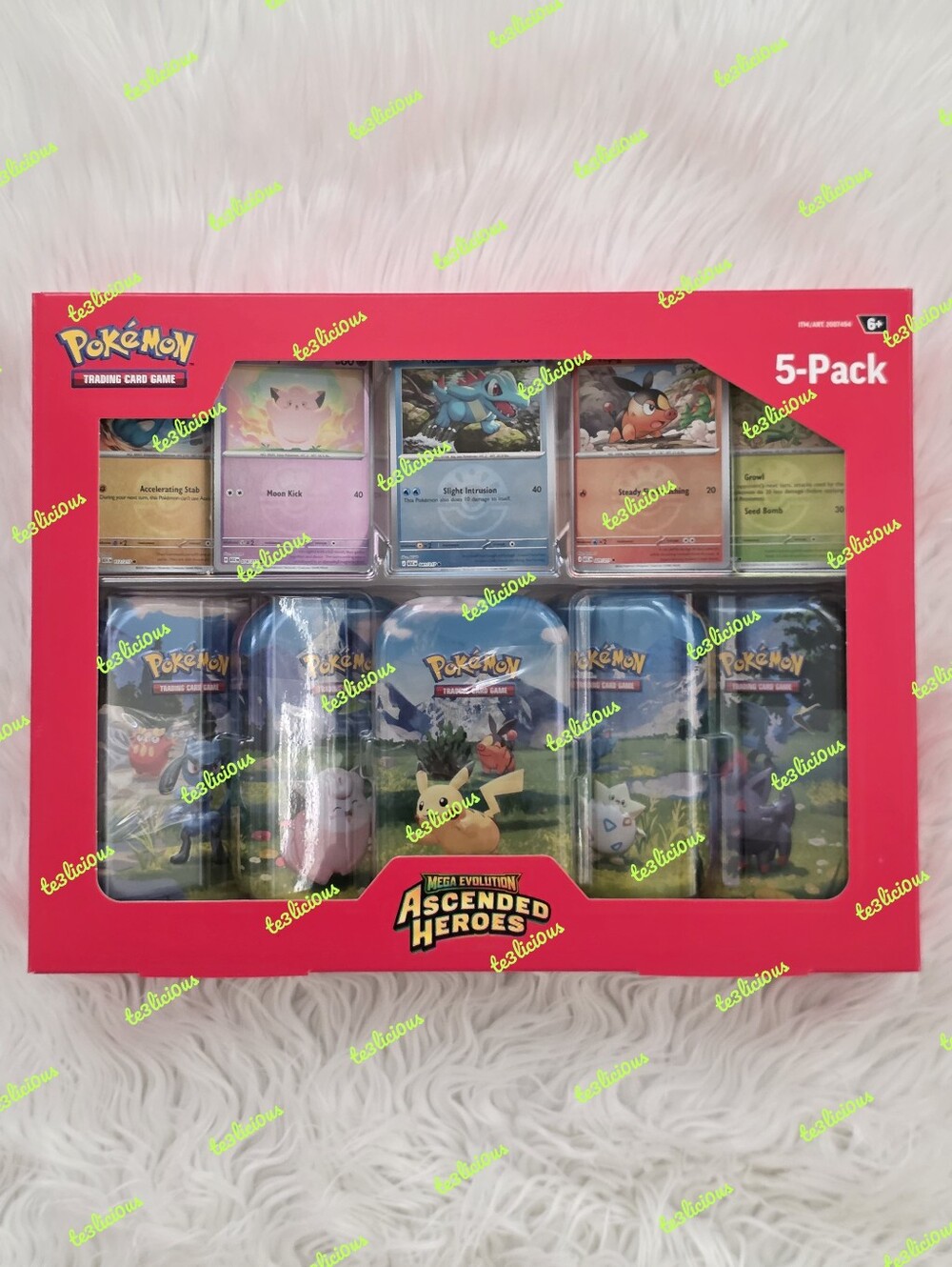 POKÉMON TCG ASCENDED HEROES COSTCO MINI TINS 5 PACK COLLECTION *SEALED*
